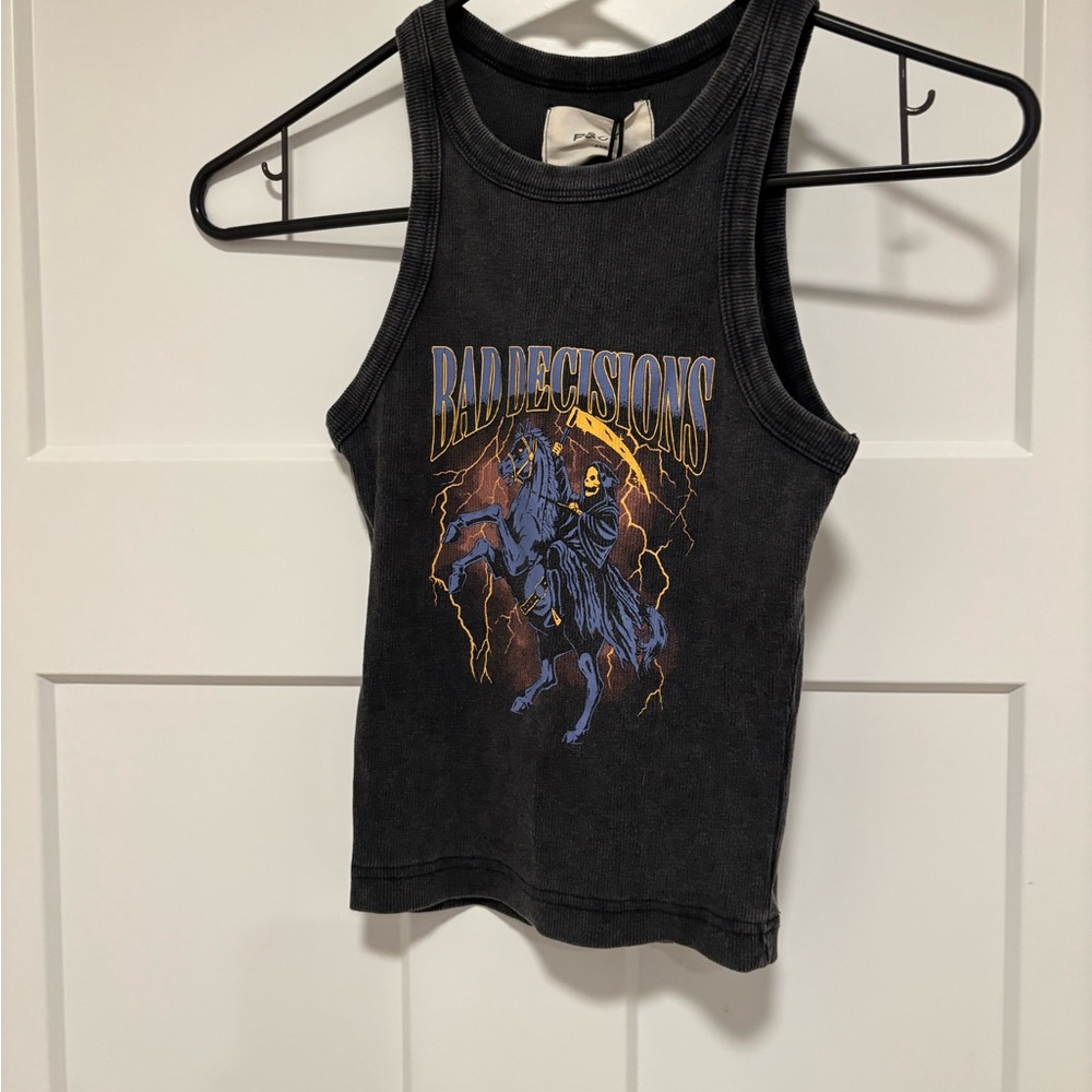 Graphic Black Tank Top with Bold Print
